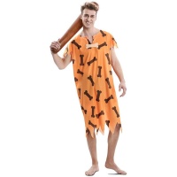 Costume da cavernicolo arancione per uomo