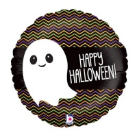 Palloncino rotondo fantasmino Happy Halloween da 35 x 35 cm - Grabo