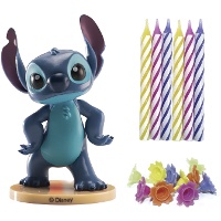 Statuina per torta di Stitch con candeline - 21 pezzi