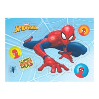 Cialda con sagoma di Spiderman per torta 14,8 x 21 cm - 1 unità