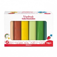Set di fondant di 6 colori la giungla da 600 gr - Dekora