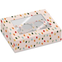 Scatola per 6 cupcakes Luci di Natale - 2 unità