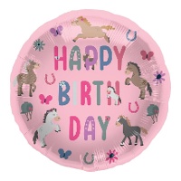 Palloncino da 45 cm con cavalli e scritta 