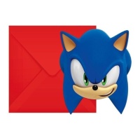 Inviti a Sonic The Hedgehog - 6 pezzi.