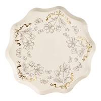 Piatti Vintage con fiori di 20 cm - 6 pezzi
