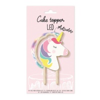 Topper per torta in legno con luci LED a unicorno - Scrapcooking