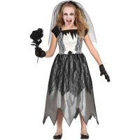 Costume fantasma sposa con velo da bambina