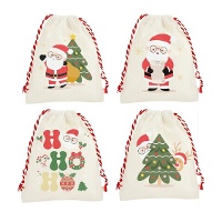 Borsa regalo di 15 x 12 x 1 cm di Babbo Natale felice - 1 unità