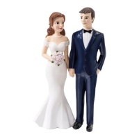 Figura per torta di una sposa e di uno sposo che si tengono in braccio 21cm