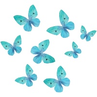 Ostie a forma di farfalle blu o rosa - 8 pezzi