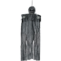 Ciondolo scheletro grigio con tunica di 60 cm