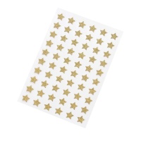 Etichette adeisve stelle dorate glitterate da 1 cm - 60 unità
