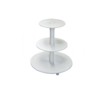 Supporto per torte a tre piani in plastica bianca