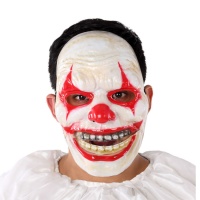 Maschera clown psicopatico con bocca mobile