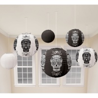 Lanterne decorative a teschi - 6 pezzi