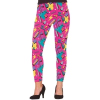 Leggings anni '80 stampa fucsia