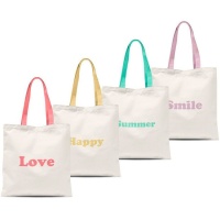 Borsa in stoffa Love, Happy, Summer o Smile - 1 pz.