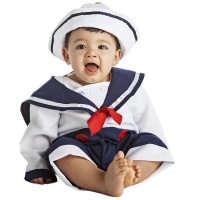 Costume da marinaio con fiocco rosso per bebè