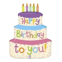 Palloncino per torta Happy Birthday to You 69 cm - Grabo