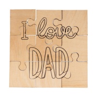 Puzzle in legno I Love Dad 14 x 14 cm - Artemio