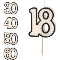 Candela a numero di Elegant Birthday da 5,5 cm - 1 unità