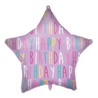 Palloncino multicolore Happy Birthday Star 46 cm - Procos