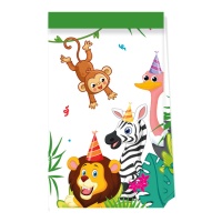 Sacchetti di carta per animali della giungla - 4 pz.