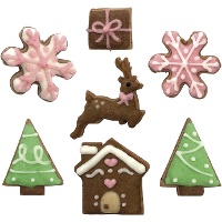 Figure di zucchero assortite per villaggio di Natale - Dekora - 42 pezzi