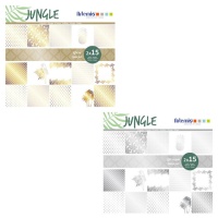 Kit di carta per scrapbooking Jungle con effetto metallizzato - Artemio