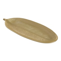 Vassoio decorativo in legno foglia d'oro da 60 cm - DCasa