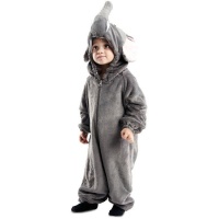 Costume da elefante grigio con cappuccio per neonati