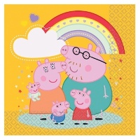 Servilletas de Peppa Pig Amor de 16,5 x 16,5 cm - 16 unidades