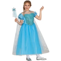 Costume da principessa dei ghiacci con mantello per bambina