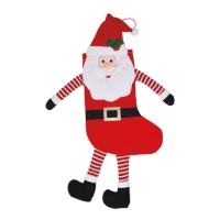 Calza natalizia Babbo Natale con gambe e braccia da 74 cm