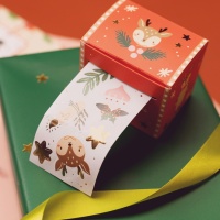Etichette e adesivi natalizi assortiti - 1 rotolo da 2,5 m