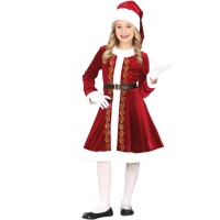 Costume da Mamma Natale granata da bambina