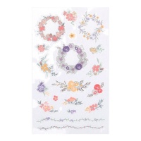 Adesivi floreali con forme e disegni assortiti - Dailylike - 1 foglio