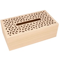 Scatola in legno per fazzoletti di piume 25,5 x 14 x 8,5 cm