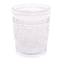 Bicchiere di 290 ml in vetro trasparente inciso