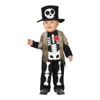 Costume scheletro elegante con cappello da bebè