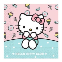 Tovaglioli Hello Kitty turchese 16,5 x 16,5 cm - 20 pezzi.