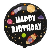 Palloncino Happy Birthday Galaxy 45 cm - Folat