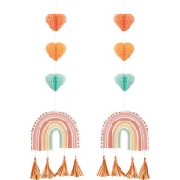 Ciondoli decorativi Boho arcobaleno - 2 unità