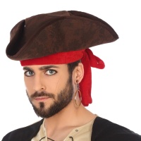 Cappello marrone da capitano pirata
