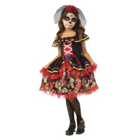 Costume Catrina con velo da bambina