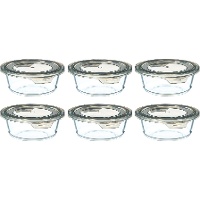 Set di 6 contenitori in vetro da 0,4 L con coperchio grigio