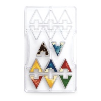 Stampo triangolare accoppiabile per cioccolato 20 x 12 cm - Decora - 14 cavità