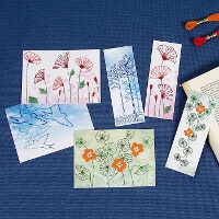Kit per segnalibri ricamati - Natura di Nathalie Weinzaepflen - DMC
