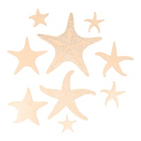 Statuette di stelle marine in legno - Artemio - 9 pezzi.