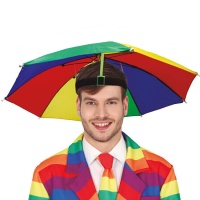 Cappello con ombrello arcobaleno